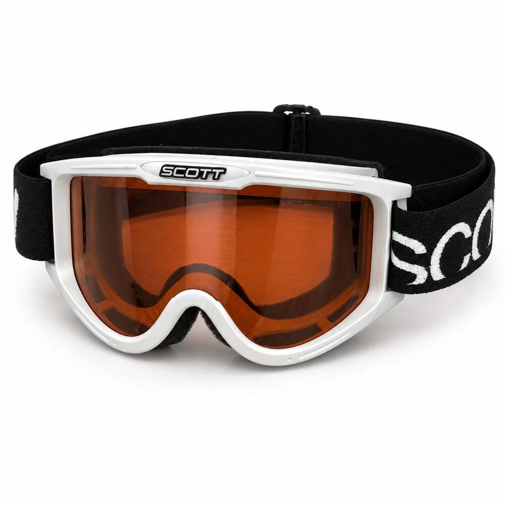 Vintage Scott Ski Snowboard MotorCross Goggles Sliver Amber Lens FAST SHIPPING